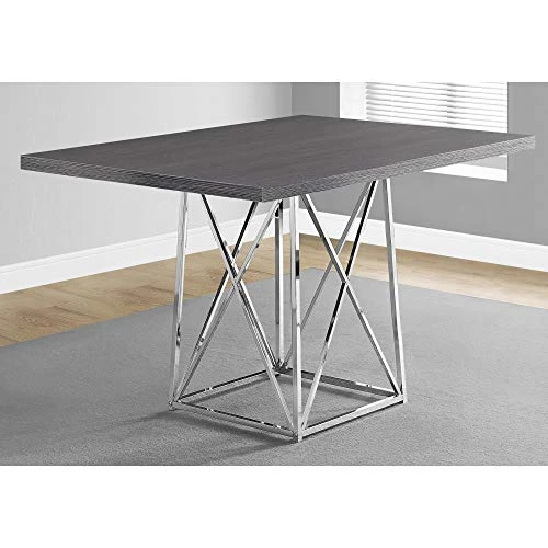 Monarch Specialties I Dining Table Metal Base, 36" X 48", Grey/Chrome 5 Monarch Specialties I Dining Table Metal Base, 36" X 48", Grey/Chrome - Image 5