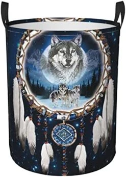 Large Laundry Hamper Collapsible Laundry Baskets Fantasy Wolf Picture Dirty Clothes Hamper Waterproof Lightweight Storage Bin For Toy Organizer Nursery -Safavieh Furniture 41GI6LDd56L. AC