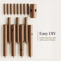 Pipishell Coat Rack, Wooden Coat Rack Stand With 3 Height Options And 8 Hooks, Sturdy Freestanding Coat Rack For Clothes/Bags/Hats, Coat Rack For Home/Office/Entryway/Hallway, PIWCR01, Brown -Safavieh Furniture 41GJWoRhzNL