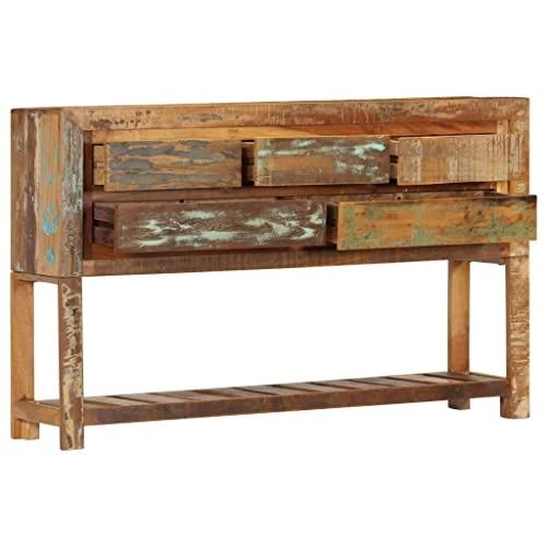 BDBHAVB Wood Sideboard, Multifunctional Sideboard, Sideboard, Strong And Sturdy Suitable For Dining Room, Bedroom, Office 47.2"x11.8"x29.5" Solid Reclaimed Wood 3 BDBHAVB Wood Sideboard, Multifunctional Sideboard, Sideboard, Strong And Sturdy Suitable For Dining Room, Bedroom, Office 47.2"x11.8"x29.5" Solid Reclaimed Wood - Image 3