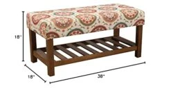 Homepop Home Decor | Upholstered Entryway Bench | Entryway Bench With Wood Shelf | Decorative Home Furniture (Orange Suzani) 8 Homepop Home Decor | Upholstered Entryway Bench | Entryway Bench With Wood Shelf | Decorative Home Furniture (Orange Suzani) -Safavieh Furniture 41GMEbeYGiL