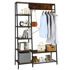Organize Your Hallway With This Freestanding Entryway Organizer - Hall Trees With Hooks Shoe Bench Coat Rack And Storage Shelves For Efficient Space-saving Solutions