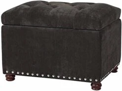 Joveco 24" Ottoman With Storage For Living Room Rectangular Fabric Tufted Bench Footrest - Light Grey -Safavieh Furniture 41GcuoCACmS. AC