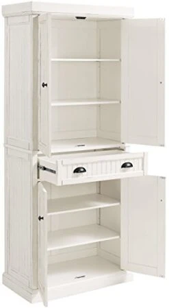 Crosley Furniture Seaside Kitchen Pantry Cabinet - Distressed White & Seaside Hall Tree - Distressed White -Safavieh Furniture 41GkjOdmtmL