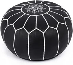 Marrakesh Gallery Genuine Leather Pouf Unstuffed - Moroccan Ottoman Footstool, Footrest Cover - Boho Decor - Bohemian Living Room, Bedroom, Kids Room, Gift & Wedding (Dark Brown) -Safavieh Furniture 41GoEZrjGQL. AC