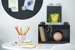 Room Copenhagen Lego Brick Set With 4-Stud And 8-Stud Box Shelves, Black -Safavieh Furniture 41GqWxP9b3L