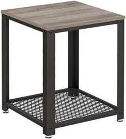 VASAGLE Side Table, 2-Tier Nightstand, End Table With Mesh Shelf, Steel Frame, Adjustable Feet, For Living Room, Bedroom, Industrial Style, Rustic Brown And Black ULET41X 14 VASAGLE Side Table, 2-Tier Nightstand, End Table With Mesh Shelf, Steel Frame, Adjustable Feet, For Living Room, Bedroom, Industrial Style, Rustic Brown And Black ULET41X -Safavieh Furniture 41H2aV41aNL. AC