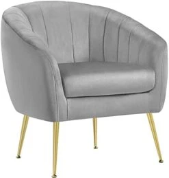 Yaheetech Accent Chair, Modern And Cozy Barrel Chair With Gold Metal Legs, Tufted Accent Armchair For Living Room/Bedroom/Office/Guest Room Green, Set Of 2 -Safavieh Furniture 41HJj66GMNL. AC