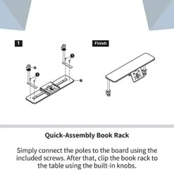 SingBee Add-On Book Rack With Holder For Aster Desk Series, Gray And Natural Birch -Safavieh Furniture 41HLEAdok8S