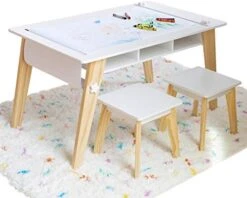 Wildkin Kids Arts And Crafts Table Set For Boys And Girls, Mid Century Modern Design Table Includes Two Stools, Paper And Storage Cubbies Underneath Helps Keep Art Supplies Organized (White) 15 Wildkin Kids Arts And Crafts Table Set For Boys And Girls, Mid Century Modern Design Table Includes Two Stools, Paper And Storage Cubbies Underneath Helps Keep Art Supplies Organized (White) -Safavieh Furniture 41HQNMC9h5L. AC