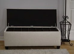 MJL Furniture Designs Sole Secret Tufted Ottoman, Bedroom Entryway Bench With Shoe Storage Slots, Stores Up To 36 Pairs, Large, Balboa Sand -Safavieh Furniture 41HTUSgbmzL