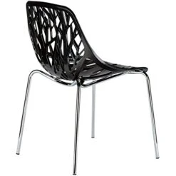 EdgeMod Birds Nest Dining Side Chair In Black (Set Of 4) -Safavieh Furniture 41HVzs32kgL