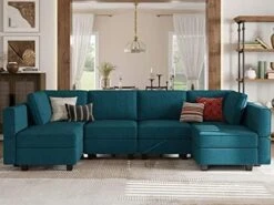 Belffin Large Modular Sectional Sofa U Shaped Couch Set With Storage Convertible Large Couch U Shape Set Reversible Chaise Dark Grey -Safavieh Furniture 41HZeyF 8mL. AC