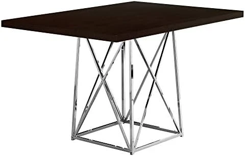 Monarch Specialties I Dining Table Metal Base, 36" X 48", Grey/Chrome 7 Monarch Specialties I Dining Table Metal Base, 36" X 48", Grey/Chrome - Image 7