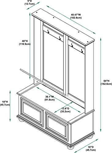 Powell Furniture Chadwick Hall Tree, Cherry, 5 Powell Furniture Chadwick Hall Tree, Cherry, - Image 5