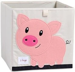 DODYMPS Foldable Animal Canvas Storage Toy Box/Bin/Cube/Chest/Basket/Organizer For Kids, 13 Inch (Pig) -Safavieh Furniture 41HjfA1UTDL. AC