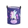 Personalized Laundry Basket Hamper,Unicorn Cloud Purple,Collapsible Storage Baskets With Handles For Kids Room,Clothes, Nursery Decor