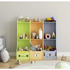 NERDOH Children Kids Bookcase Book Shelf Storage Display Shelving Cabinet Organizer,Gray -Safavieh Furniture 41HmXpQiTxL