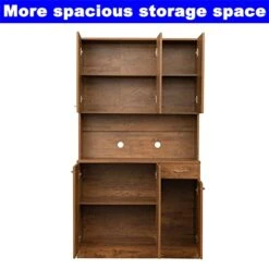 GENERIC AOMUSON New Upgrade Thicken Wood 71 Inch Tall Kitchen Pantry Cabinets, Farmhouse Freestanding Storage Cabinets Wardrobe Armoire, Kitchen Buffet Cabinet With 6 Doors, Shelves & Drawer (Walnut) -Safavieh Furniture 41HnNfUHmtL