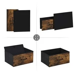 SONGMICS Drawer Dresser, Closet Storage Dresser, Chest Of Drawers, 8 Fabric Drawers And Metal Frame With Handles, Rustic Brown And Black ULTS124B01 -Safavieh Furniture 41HrJuSUiEL