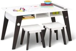 Wildkin Kids Arts And Crafts Table Set For Boys And Girls, Mid Century Modern Design Table Includes Two Stools, Paper And Storage Cubbies Underneath Helps Keep Art Supplies Organized (White) 13 Wildkin Kids Arts And Crafts Table Set For Boys And Girls, Mid Century Modern Design Table Includes Two Stools, Paper And Storage Cubbies Underneath Helps Keep Art Supplies Organized (White) -Safavieh Furniture 41HsUGT5YOL. AC