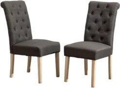 Roundhill Furniture Habit Solid Wood Tufted Parsons Charcoal Dining Chair, Set Of 2 11 Roundhill Furniture Habit Solid Wood Tufted Parsons Charcoal Dining Chair, Set Of 2 -Safavieh Furniture 41ILVLUDL. AC