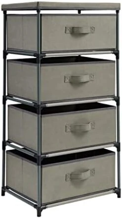 4-Tier Drawer Dresser For Bedroom, Clothes Organizer, Fabric Storage Tower For Clothing, Linens, Closet, Easy Assembly, Durable Materials (Beige, Tall, 16.5x33 In) 14 4-Tier Drawer Dresser For Bedroom, Clothes Organizer, Fabric Storage Tower For Clothing, Linens, Closet, Easy Assembly, Durable Materials (Beige, Tall, 16.5x33 In) -Safavieh Furniture 41IQydKK9L. AC