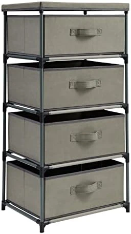 4-Tier Drawer Dresser For Bedroom, Clothes Organizer, Fabric Storage Tower For Clothing, Linens, Closet, Easy Assembly, Durable Materials (Beige, Tall, 16.5x33 In) 7 4-Tier Drawer Dresser For Bedroom, Clothes Organizer, Fabric Storage Tower For Clothing, Linens, Closet, Easy Assembly, Durable Materials (Beige, Tall, 16.5x33 In) - Image 7