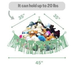 Morxy Stuffed Animal Net Or Hammock - Bohemian Style Toy Hammock For Stuffed Animals - Strong Hand Woven Stuffed Animal Hammock - Easy To Install Toy Net Hammock For Stuffed Animals (Green) 11 Morxy Stuffed Animal Net Or Hammock - Bohemian Style Toy Hammock For Stuffed Animals - Strong Hand Woven Stuffed Animal Hammock - Easy To Install Toy Net Hammock For Stuffed Animals (Green) -Safavieh Furniture 41IU8camXKL