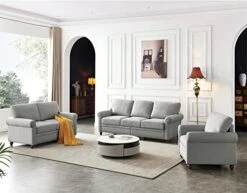 Harper & Bright Designs 2-Piece Classical Upholstred Sofa Set With Storage, Nailhead Trim And Wood Legs, Living Room Beige Sofa Set With 3-Seat Couch And 2-Seat Loveseat 27 Harper & Bright Designs 2-Piece Classical Upholstred Sofa Set With Storage, Nailhead Trim And Wood Legs, Living Room Beige Sofa Set With 3-Seat Couch And 2-Seat Loveseat -Safavieh Furniture 41IUI6kzkiL. AC 1
