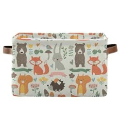 Rectangular Storage Bin Animals Wood Fox Basket With Handles - Nursery Storage, Laundry Hamper, Book Bag, Gift Baskets -Safavieh Furniture 41IVsQHIo4L