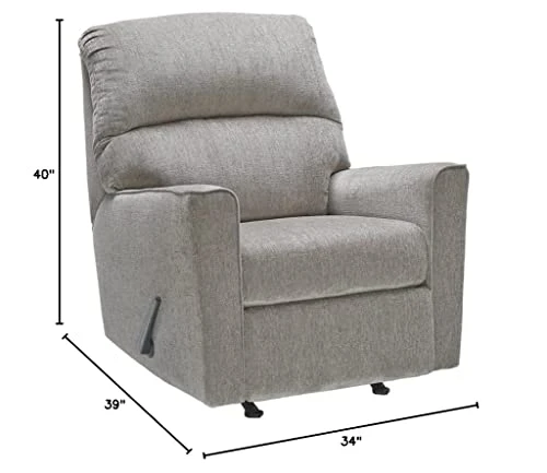 Signature Design By Ashley Altari Modern Nursery Manual Rocker Recliner, Light Gray 2 Signature Design By Ashley Altari Modern Nursery Manual Rocker Recliner, Light Gray - Image 2