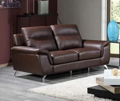 Cortesi Home Chicago Leather Sofa, 79", Brown -Safavieh Furniture 41Io6mih9IL. AC