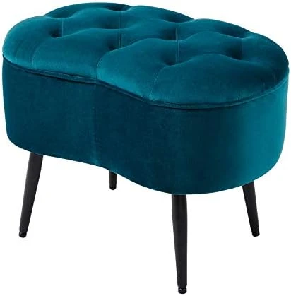 BIRDROCK HOME Tufted Oblong Teal Ottoman – Velvet Foot Stool – Mid Century Modern Steel Legs - Soft Compact Padded Stool - Living Room Or Bedroom – Vanity Chair - Decorative Furniture 9 BIRDROCK HOME Tufted Oblong Teal Ottoman – Velvet Foot Stool – Mid Century Modern Steel Legs - Soft Compact Padded Stool - Living Room Or Bedroom – Vanity Chair - Decorative Furniture - Image 9