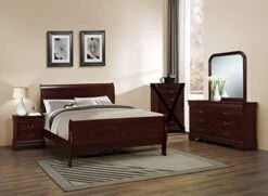 Classic Louis Philippe Styling Deep Cherry 5Pc Queen Bedroom Set(Q/D/M/N/C) 27 Classic Louis Philippe Styling Deep Cherry 5Pc Queen Bedroom Set(Q/D/M/N/C) -Safavieh Furniture 41IzlDZO vL. AC 2