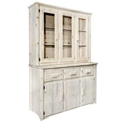 Montana Woodworks, Clear Lacquer Finish Homestead Collection China Hutch & Sideboard