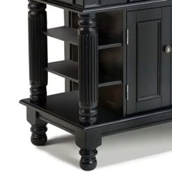 Homestyles Americana Black Kitchen Island With Open Shelving By Home Styles -Safavieh Furniture 41J7x5aAB3L