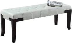Roundhill Furniture Linon Fabric Tufted Bench, Gray -Safavieh Furniture 41JAxrASM L. AC