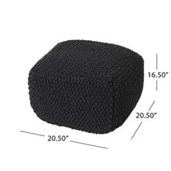 Christopher Knight Home Joyce Knitted Cotton Square Pouf, Dark Grey 14 Christopher Knight Home Joyce Knitted Cotton Square Pouf, Dark Grey -Safavieh Furniture 41JGHWp6asL