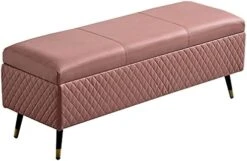 Footstool Sofa Stool Large Capacity Space Comfortable Technology Cloth Shoe Changing Stool At The Door With Metal Legs 60x40x45cm(Color:Orange) -Safavieh Furniture 41JIQEVY9GL. AC