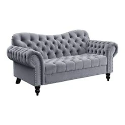 Lexicon Cruz Living Room Loveseat, Dark Gray