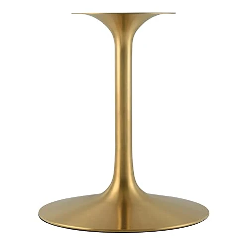 Modway Lippa 60" Mid-Century Modern Dining Table With Round White Top And Pedestal Base In Gold White 3 Modway Lippa 60" Mid-Century Modern Dining Table With Round White Top And Pedestal Base In Gold White - Image 3