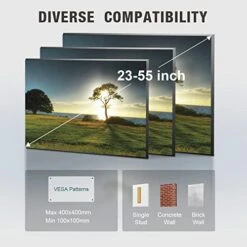 USX MOUNT Full Motion TV Mount, Swivel Articulating Tilt TV Wall Mount For 26-55" LED, OLED, 4K TVs, TV Bracket Wall Mount With VESA 400x400mm Up To 60lbs, Perfect Center Design -XMM006-1 -Safavieh Furniture 41JkCToxlUL