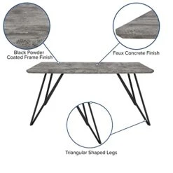 Flash Furniture Cornith 31.5-Inch Dining Table, Faux Concrete Finish (Hgdt01278054) -Safavieh Furniture 41JkV2xEdYL