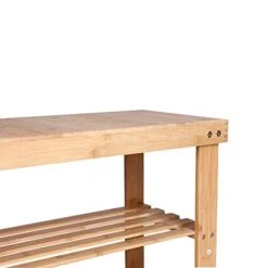 KKTONER Bamboo Shoe Rack Bench 3 Tier Entryway Seat Shoe Organizer Storage Shelf Natural Color -Safavieh Furniture 41JlybfrPnL