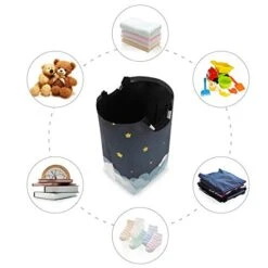 OREZI Moon Stars And Clouds The Midnight Sky Laundry Hamper,Waterproof And Foldable Laundry Bag With Handles For Baby Nursery College Dorms Kids Bedroom Bathroom -Safavieh Furniture 41JqniO4MdL