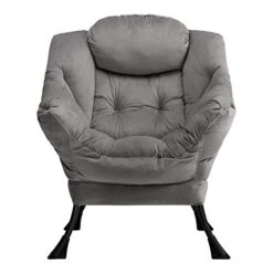 AcozyHom Modern Large Cotton Fabric Lazy Chair,Accent Contemporary Lounge Chair, Single Steel Frame Leisure Sofa Chair With Armrests And A Side Pocket, Smoky Grey 18 AcozyHom Modern Large Cotton Fabric Lazy Chair,Accent Contemporary Lounge Chair, Single Steel Frame Leisure Sofa Chair With Armrests And A Side Pocket, Smoky Grey -Safavieh Furniture 41JrQeBxUCL