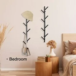 FANTAKI Coat Rack Wall Mount Set Of 2, Coat Hanger, Floating Coat Rack For Jackets/Bags/Scarves, Coat Tree For Entryway/Home/Office/Hallway/Bathroom, Metal Vertical Hat Rack For Wall, Black -Safavieh Furniture 41KF79KjgJL