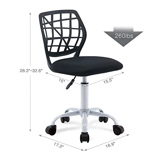 Villeston Desk Chair For Boys Girls And Teens Mesh Computer Bedroom Office Study Chair Ergonomic Small Swivel Height Adjustable Chair With Wheels, Black 5 Villeston Desk Chair For Boys Girls And Teens Mesh Computer Bedroom Office Study Chair Ergonomic Small Swivel Height Adjustable Chair With Wheels, Black - Image 5