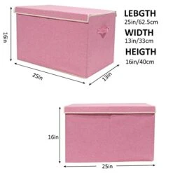 Popoly Large Toy Box Chest Storage With Flip-Top Lid, Collapsible Kids Storage Boxes Container Bins For Childrens Toys, Playroom Organizers, 25"x13" X16" (Linen Pink) 15 Popoly Large Toy Box Chest Storage With Flip-Top Lid, Collapsible Kids Storage Boxes Container Bins For Childrens Toys, Playroom Organizers, 25"x13" X16" (Linen Pink) -Safavieh Furniture 41KPd4wOgUL